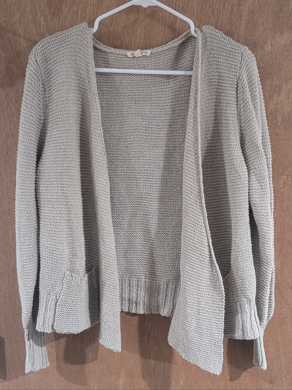 Eileen Fisher Open-Front Knit Cardigan - Light Gray